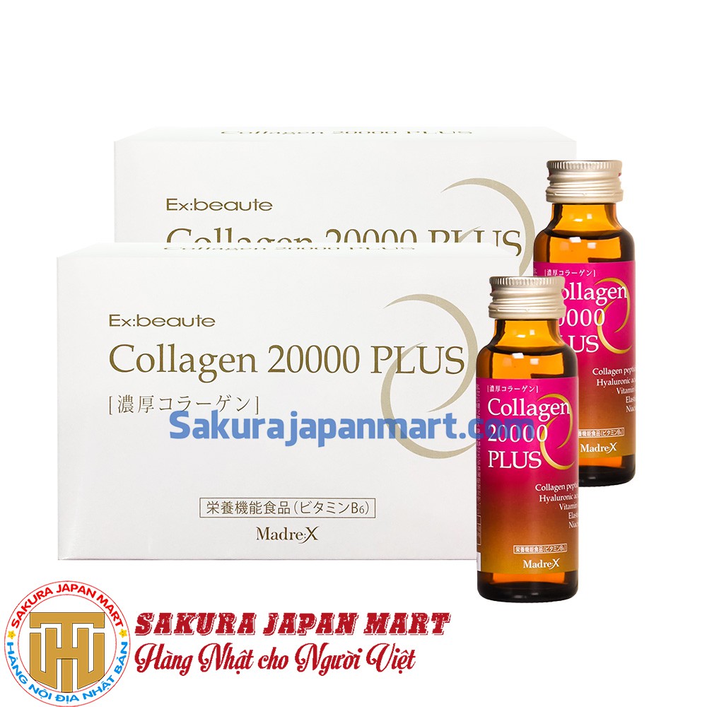 Nước uống đẹp da Collagen 20000mg Plus (Hộp 10 chai x 50ml)